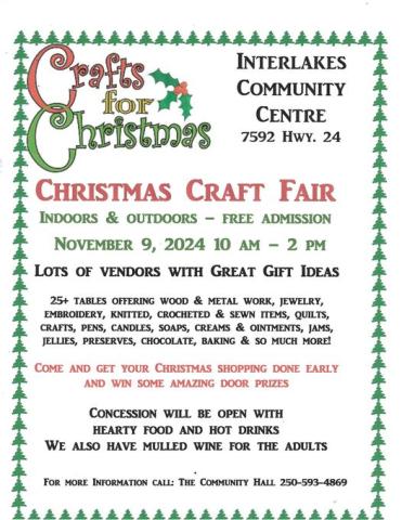 Poster - Interlake's Community Centre - Christmas Craft Fair