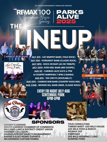 Parks Alive lineup