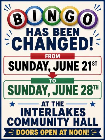 Interlakes bingo poster